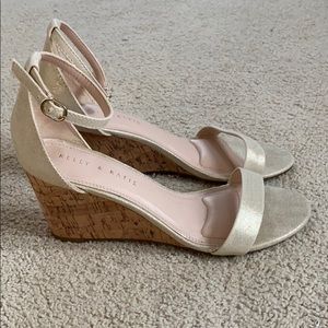 Light Gold Wedge Sandals